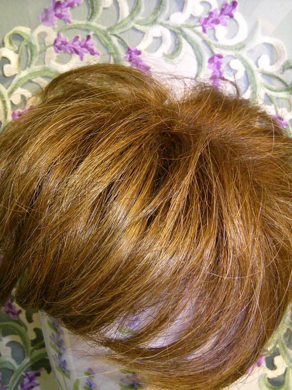 New Addition by Rene of Paris Top Piece Hair Topper Light Chocolate w Red Brown